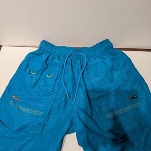 Blue Cargo Shorts with Drawstring